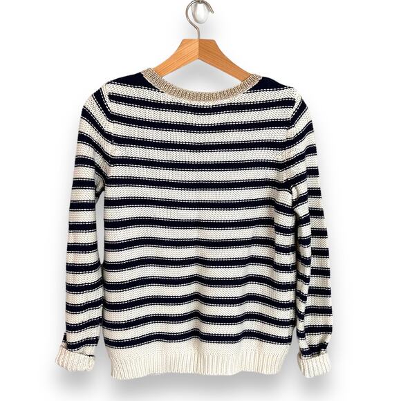 H&M Sweater Striped White and Blue Nautical Preppy Spring Trendy Size S - Picture 5 of 16
